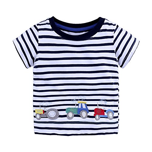 WOCACHI Toddler Baby Boys Clothes, Summer Infant Baby Kids Boys Girls T Shirts Cartoon Print T Shirts Tops Outfits Infant Bodysuits Rompers Clothing Sets Christening Short Long Sleeve Organic Cotton