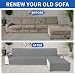 YSTELLAA 100% Wasserdicht Couch Überzug L Form 3 Sitzer, Sofa Cover L Shape Reversibel Universal, Gesteppte Sofa Überzug Ecksofa rutschfest, Couch Bezug Ecksofa Ratzfest Waschbar, Hellgrau