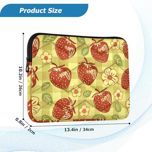Funda acolchada para laptop con diseño Retro de fresas (15-16 pulg.) miniatura 4