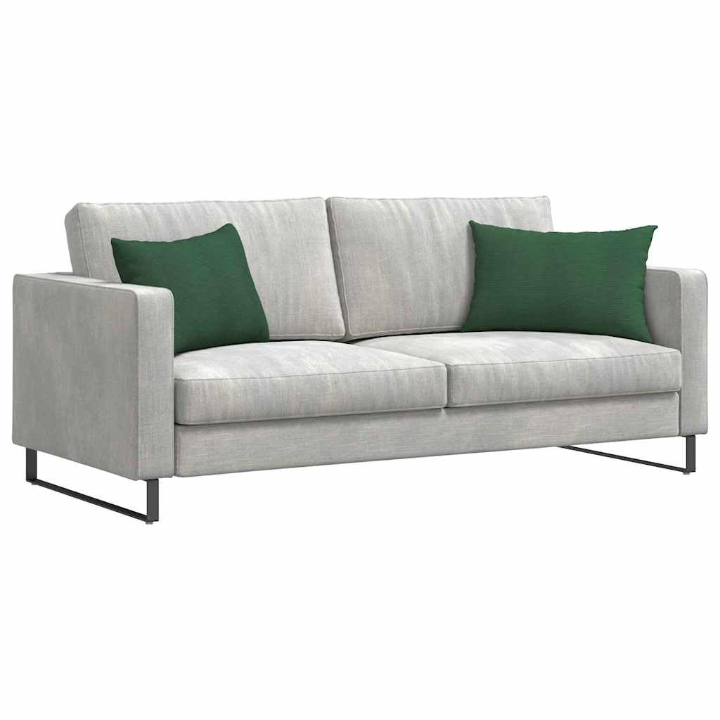 2er Set Sofakissen Dunkelgrün 60x40 cm Cordstoff Kissen