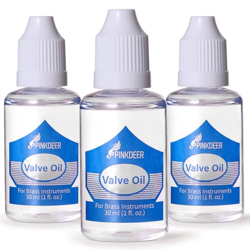 PINKDEER 1 Oz líquida. Aceite de válvula de trompeta, paquete de 3, aceite de pistón sintético...