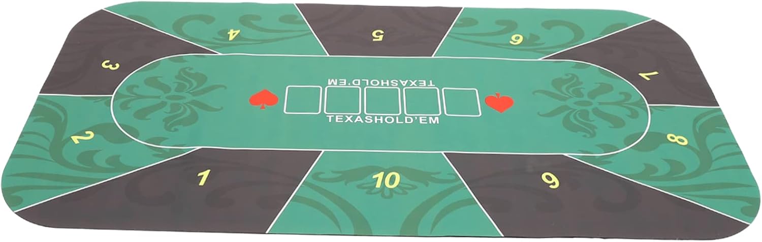 Poker Table Mat Slip Rubber Base Board Game Tablecloth for Family Entertainment Fits Tables Noise-reducing Design Easy to Store and Carry
