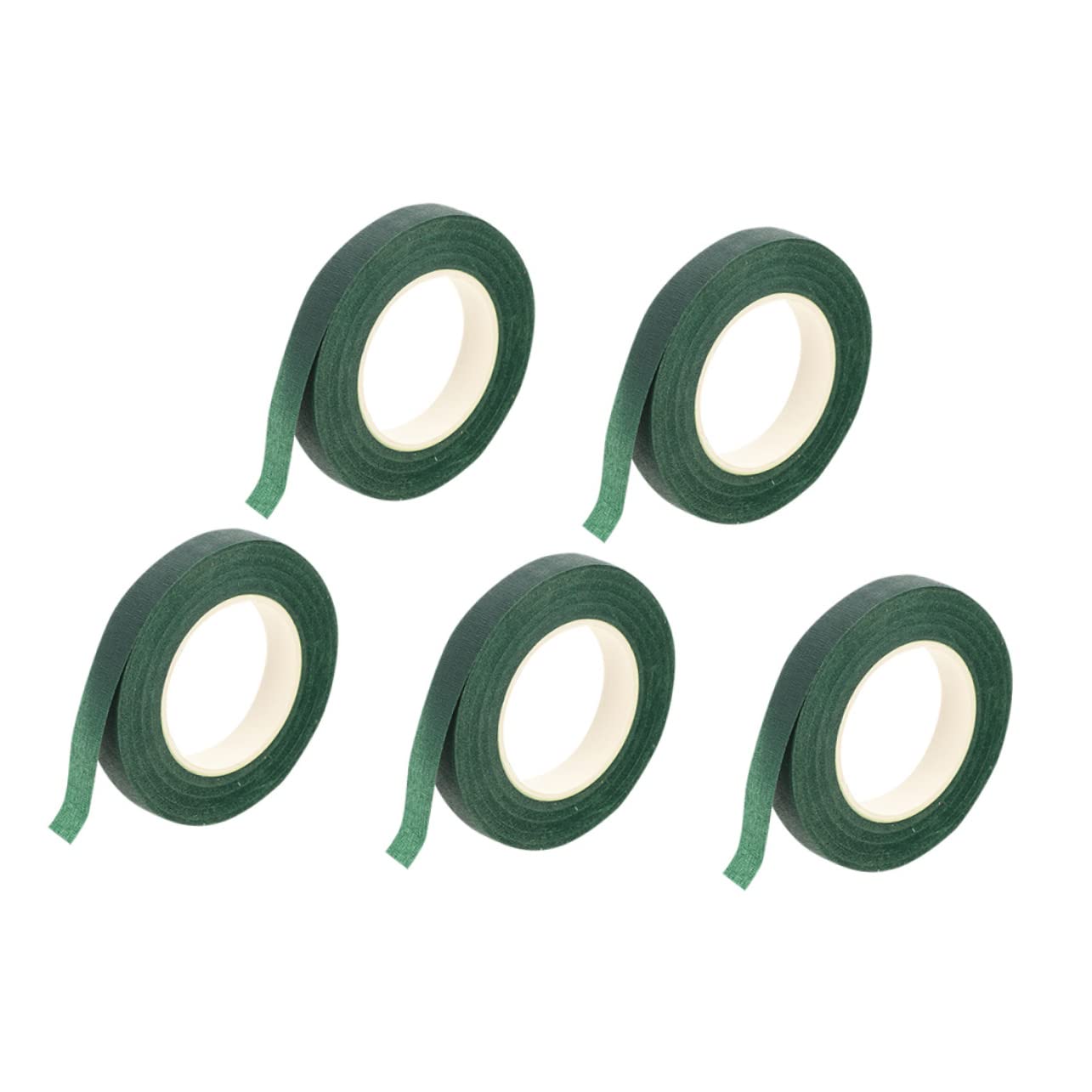 HOMSFOU 5rolls Green Floral Tape Strong Adhesive for Flower Arrangements and Bouquet Stem Wrapping for Crafts and Garden Projects