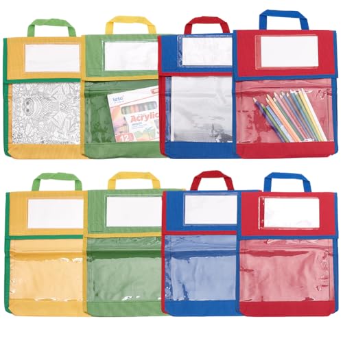 Pochette à livres lot de 8 sacs de lecture en polyester 255x44x315mm avec poignée pour l'école