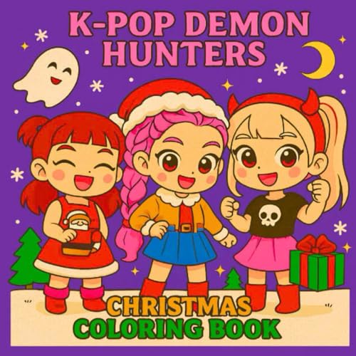 kpop Christmas Coloring Book: Cute Chibi Holiday Art Featuring Fun Characters...