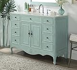 46.5' Benton Collection Distressed Light Blue Daleville Bathroom Sink Vanity HF-8535LB-BS