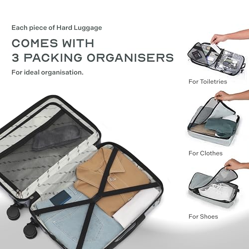 Image of Assembly Stark Hard Luggage 20 Inch (55 cm) Cabin Luggage Trolley Bag, Unbreakable Polycarbonate Camo Print, TSA Lock, Silent 8 Spinner Wheels, Lightweight Hard Shell Travel Cabin Suitcase Green