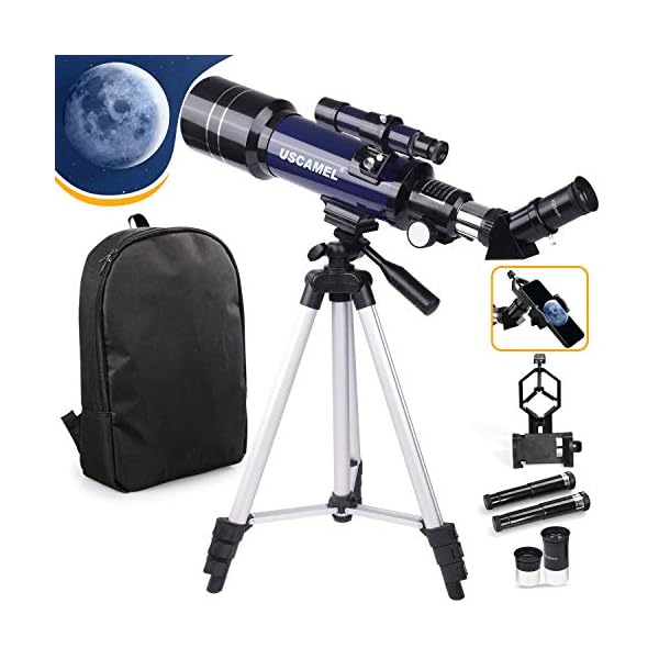 USCAMEL Teleskop für Kinder, Anfänger und Erwachsene, 70 mm Astronomisches Refraktor-Teleskop mit verstellbarem Stativ…