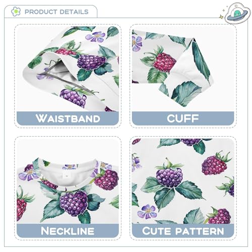 JUNZAN Fresh Dewberry Fruit White Little Kids Sweatshirt Hoodie Crewneck Outerwear for Kids Athletic 4T3