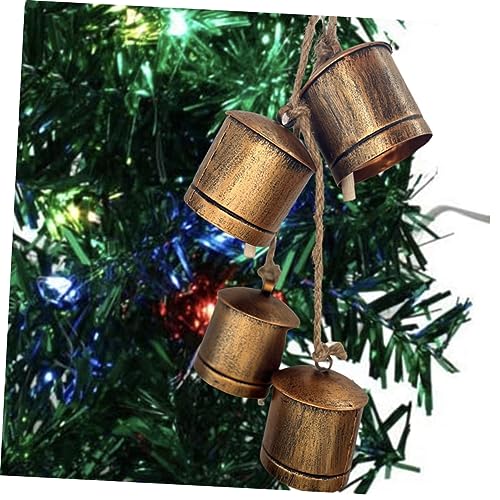 Totority 1 Corda Ferro Fundido Pendurado Cowbell Pátio Jardim Retro Metal Pendurado Ornamento (cor C