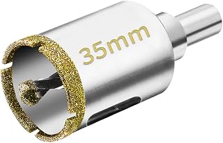 Meccion Diamond Hole Saw with Pilot Center Drill Bit 35mm Diamond Core Hole Cutter for Tile, Porcelain, Glass, Marble, Ceramic