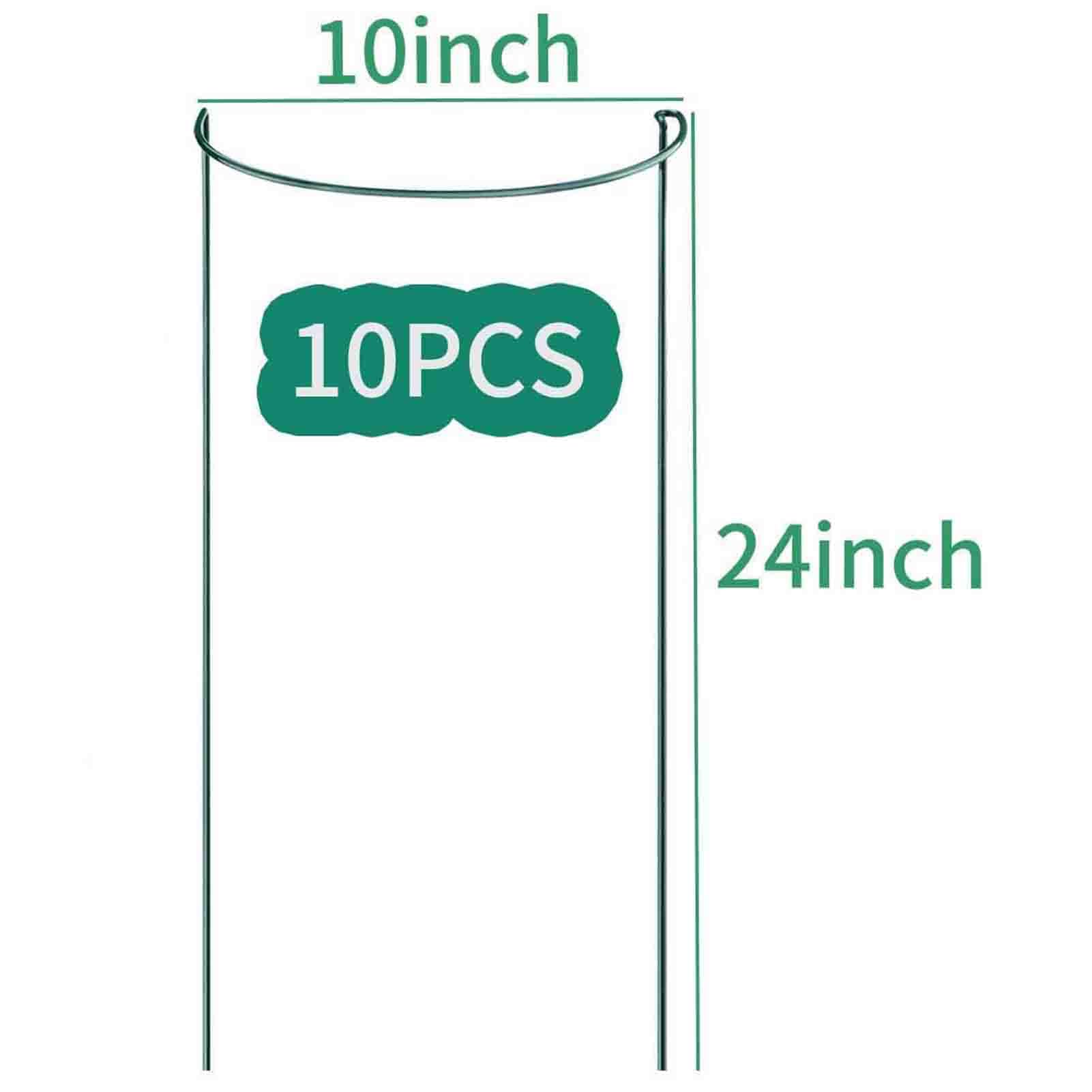 Gartenstützen für Pflanzen, Metall, 10 Stück, 25,4 cm breit x 40,6 cm hoch, ineinandergreifend, halbrund, für Gartenpflanzen, Ranken, Tomaten