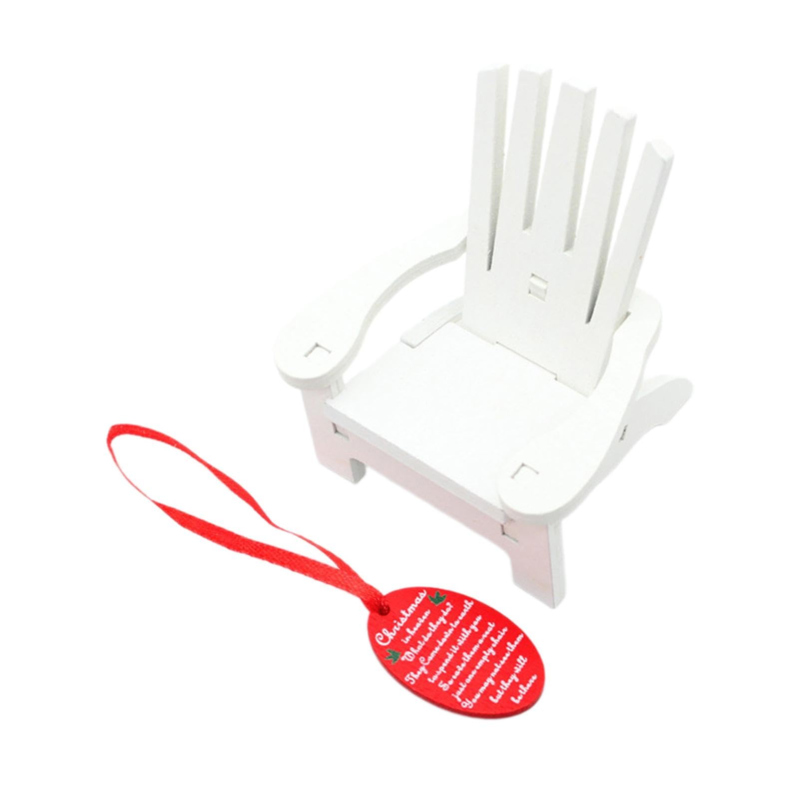 Miniature Rocking Chair Wooden Ornament Pendant Festive Scenes Photo Props Craft Christmas Decoration Miniature Beach Chair, Red — view 9