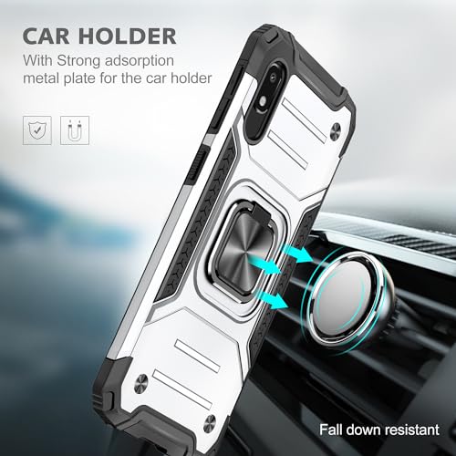Coque Samsung Galaxy A10E robuste argentée avec support antichoc arrière - 3