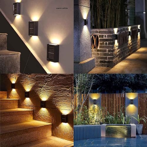 Image of KIMTENY Wall Lights Small Fence Lights Solar Powered Up Down LED Porch Light Luces Solares para Exteriores Garden Lights Outdoor Solar Landscape Lights Water (Solar Pack of 1)