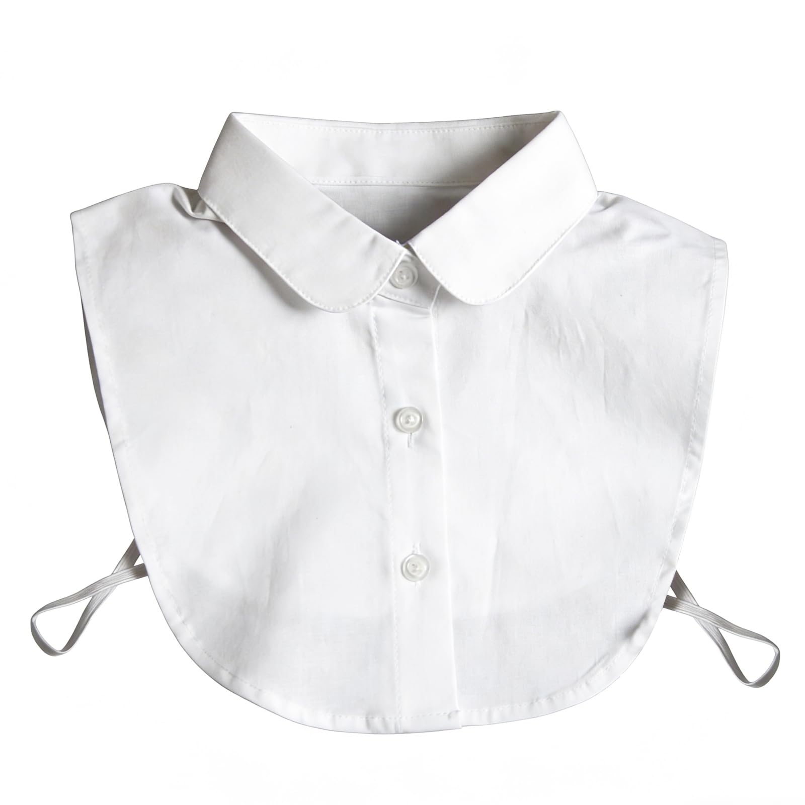 FJDRSIG Fake Collar, White Detachable Collar, Convenient Half Shirt for Women, Simple Solid Color Faux Round Collars Blouse, for Women Men Sweaters Collarless Clothes(White)