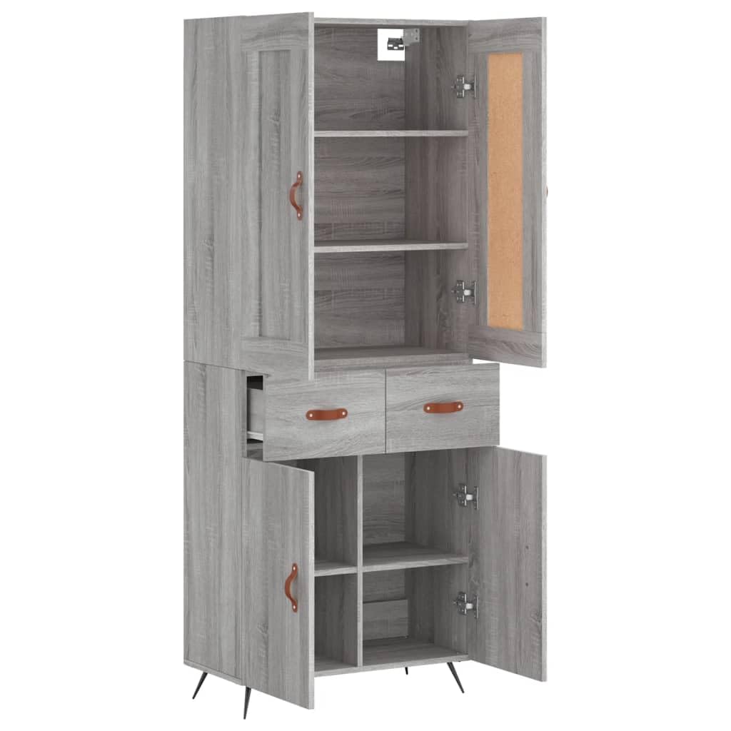 Tabla elevadora Sonoma gris 69,5 x 34 x 180 cm, material de madera con patas de metal y parte superior de aparador, diseño moderno y durabilidad para salón, cocina, pasillo
