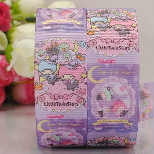 Generic 16 mm FOE : Бесплатная доставка 50 ярдов прекрасный фиолетовый маленькие близнецы звезд печатные grosgrain мультфильм ленты LTS60011, украшение партии