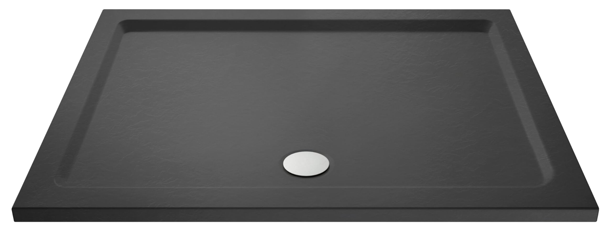 Balterley Grey 1800 X 900 Mm Rectangular Shower Tray, Slimline Shower Trays, Durable Stone Resin Base Trays For Bathroom Enclosure Cubicle, Central Waste Rectangular Tray For Wetroom Showers (Slate )
