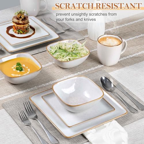 Lianyu 16 Piece Square Dinnerware Sets With Mugs thumb #4