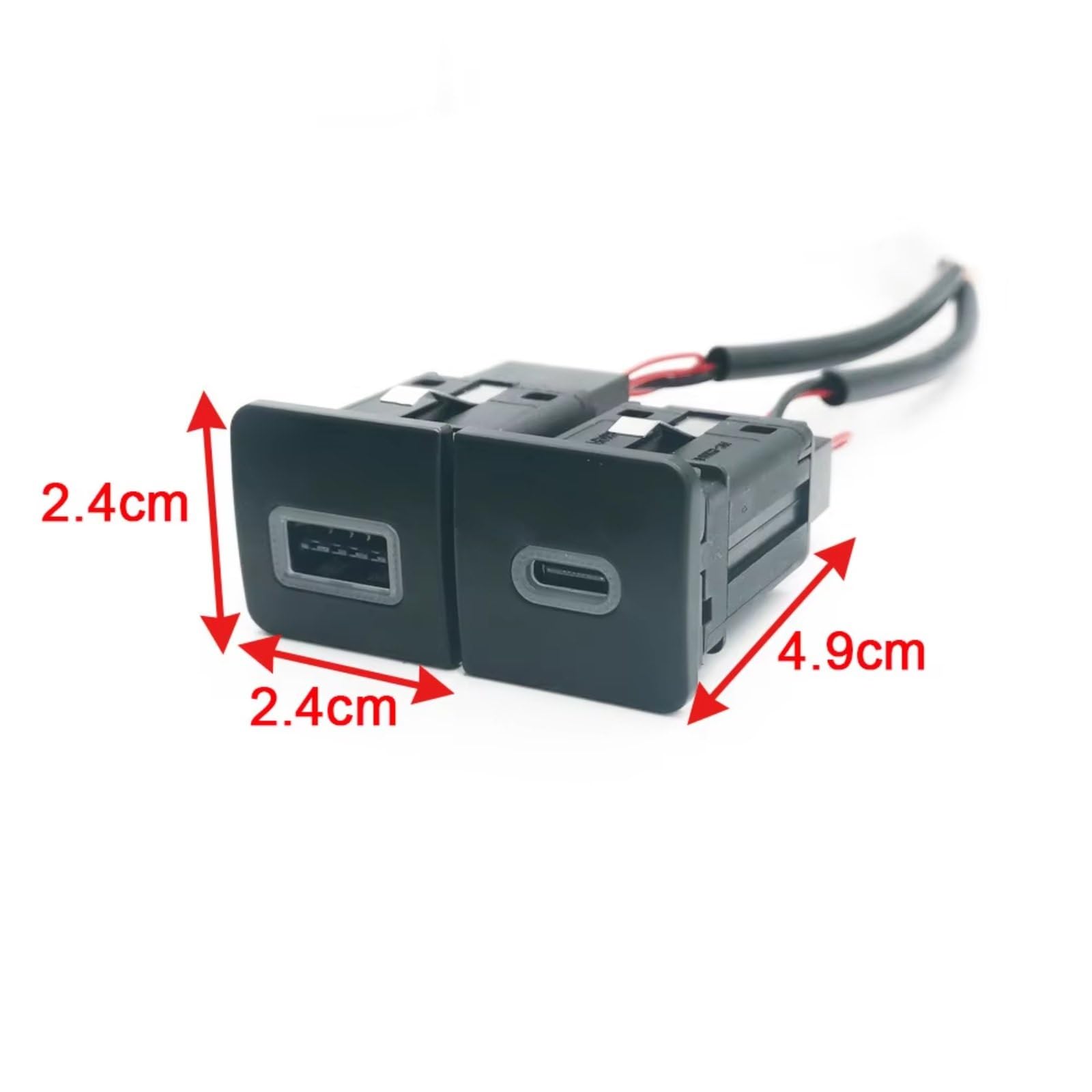 Prise USB Pour Console Compatible Avec VW Pour Golf 5 6 Voiture Chargeur 12 V 24 V Double Prise Charge Adaptateur D'alimentation QC3.0 Pour Type C PD Interface USB AUX voiture