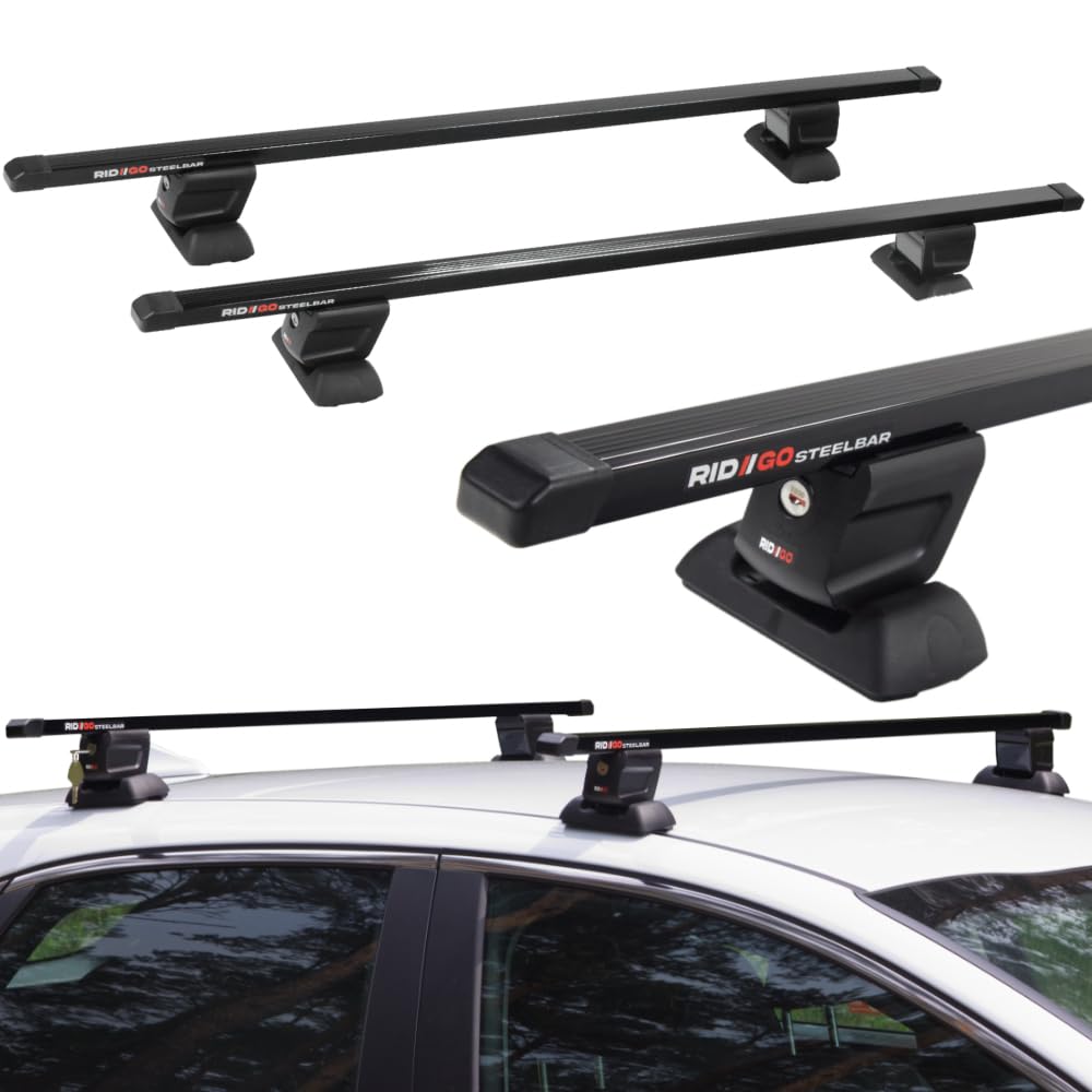 RIDIGO STEELBAR Dachträger für Hyundai i30 2 II GD 3/5-Tür 2012-2016 | Stahl, 75 kg Tragkraft, fixpunkte, Schwarz