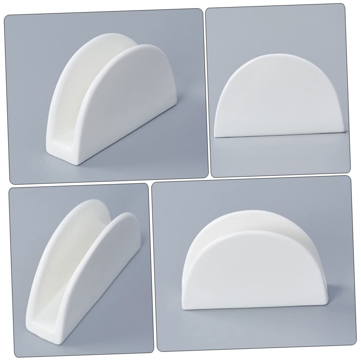 Blanco Servilletero de Mesa 2 Piezas Cerámica para Cena