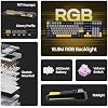 MechLands Aula F108 100% Wireless Gaming Keyboard, Full Size Custom Gasket Mechanical Keyboard, 4000mAh Battery, Programmable 108 Keys, Hot-Swappable, for Win/Mac (Grey&Yellow)