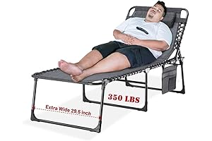 EZCHEER Oversized Folding Porta Lounger for Outdoor Relaxation and Sunbathing