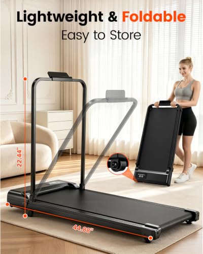 Walking Pad Treadmill with Incline and Handle Bar for Home Office