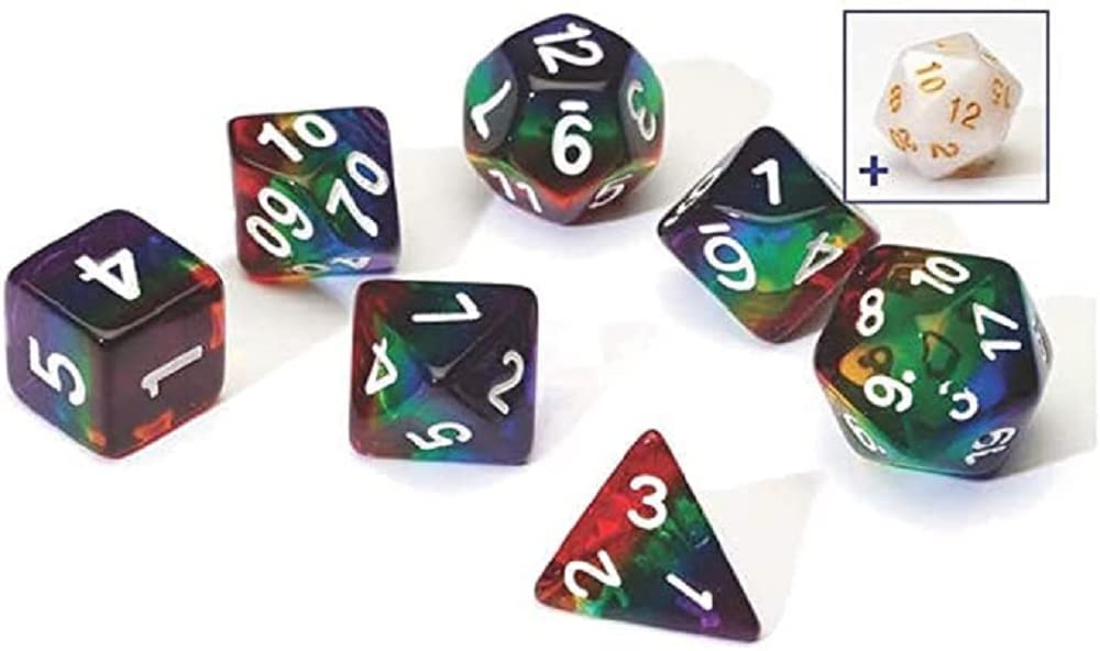 Sirius Dice - Rainbow Translucent Poly Set - 7 Die