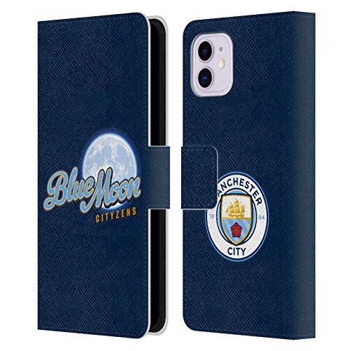 Head Case Designs sous Licence Officielle Manchester City Man City FC Blue Moon Cityzens Graphiques Étui Portefeuille en Cuir Compatible avec Apple iPhone 11