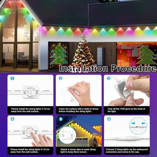 Image of 100FT Permanent Outdoor Lights - IP65 Waterproof RGB Eaves Lights with Smart App /Remote Control,for Christmas, All Holiday Party, Daily and Accent Lighting, House Roof and Garden Decoration