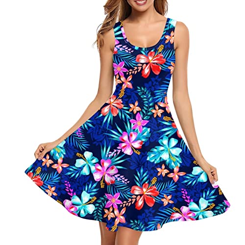 Image of TOADDITDO Womens Summer Sleeveless Tank Dress with 2 Side Pockets XS-4XL Plus Size