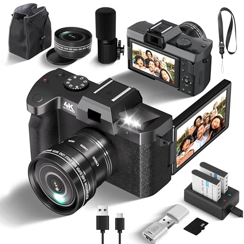 デジカメ4K超HD 4800万画素広角レンズ Amazon | Fsjun デジカメ4K超HD 4800万画素広角レンズ、3''180