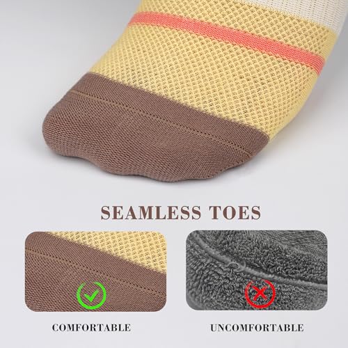 Gonii Women's Ultra-Thin Lightweight No-Show Ankle Socks - Seamless Toe Design, Non-Slip Arch Band (6 Pairs) for Running3