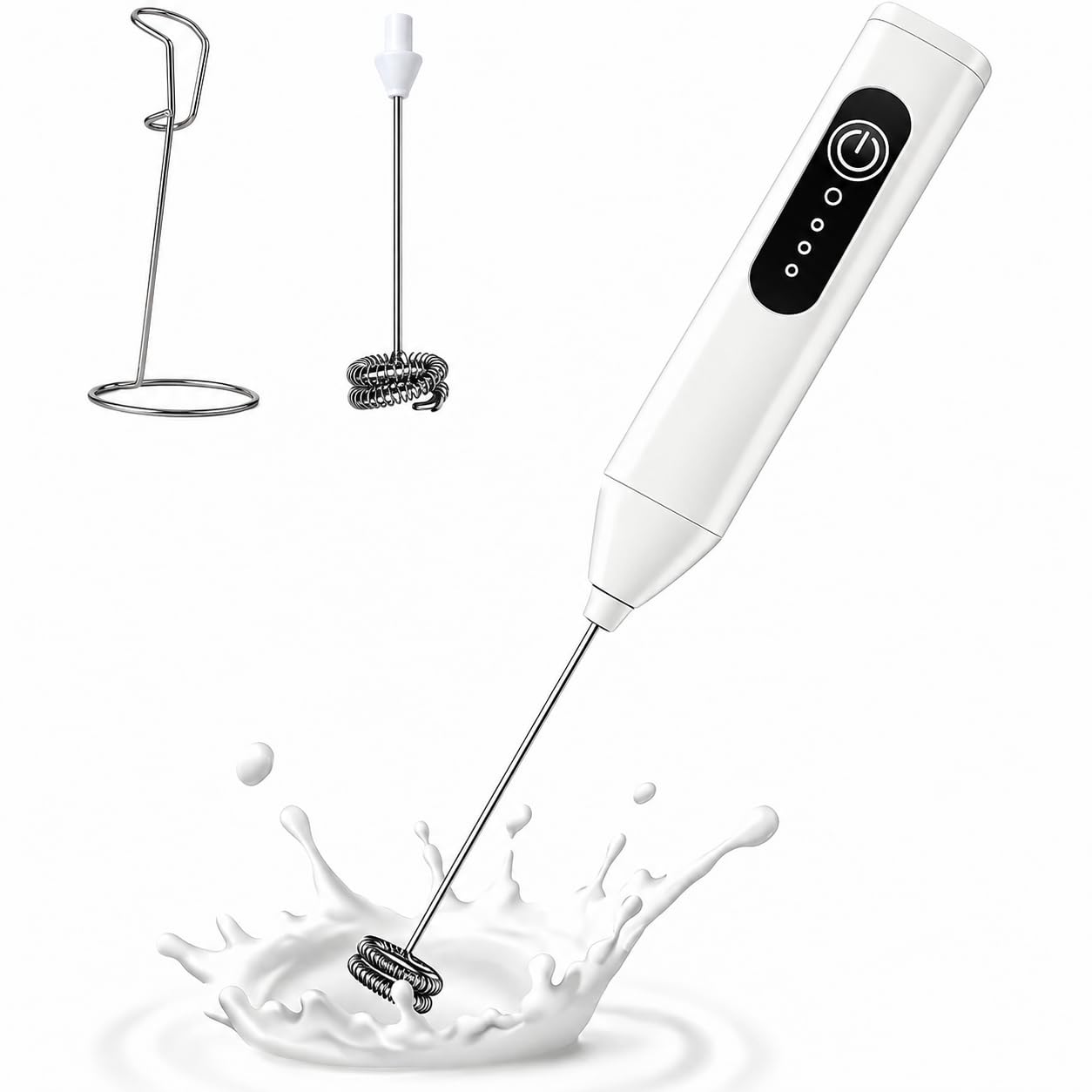 Electric Milk Frother Handheld Rechargeable for Latte & Cappuccino & Matcha