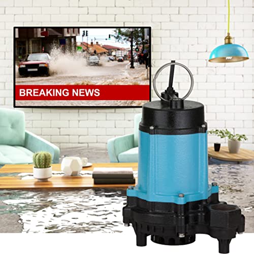 Image of Little Giant 10EC-CIM 115-Volt, 1 /2 HP, 4020 GPH Manual Cast Iron Sump /Effluent /Emergency Pump with Polypropylene base (no switch), 20-ft. cord, Blue, 510800