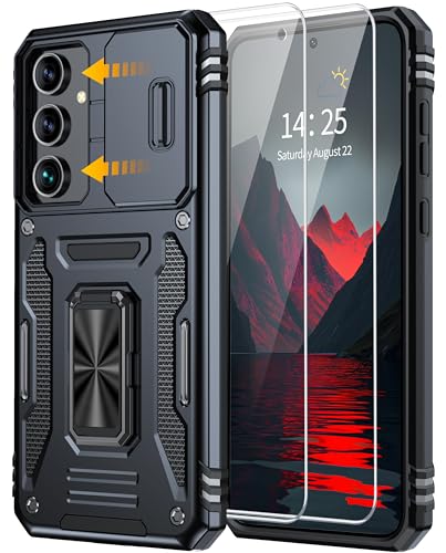 AMILIFECASES for Samsung Galaxy A55 5G Case Built-in Camera Cover Black