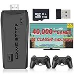 Wireless Retro Game Console, Retro Game Stick with Built-in 23 Emulators, 40,000+ Games, 4k Hdmi Output, and 2.4GHz Wireless Controller, Plug and Retro Play Video Games for Tv (64 GB)