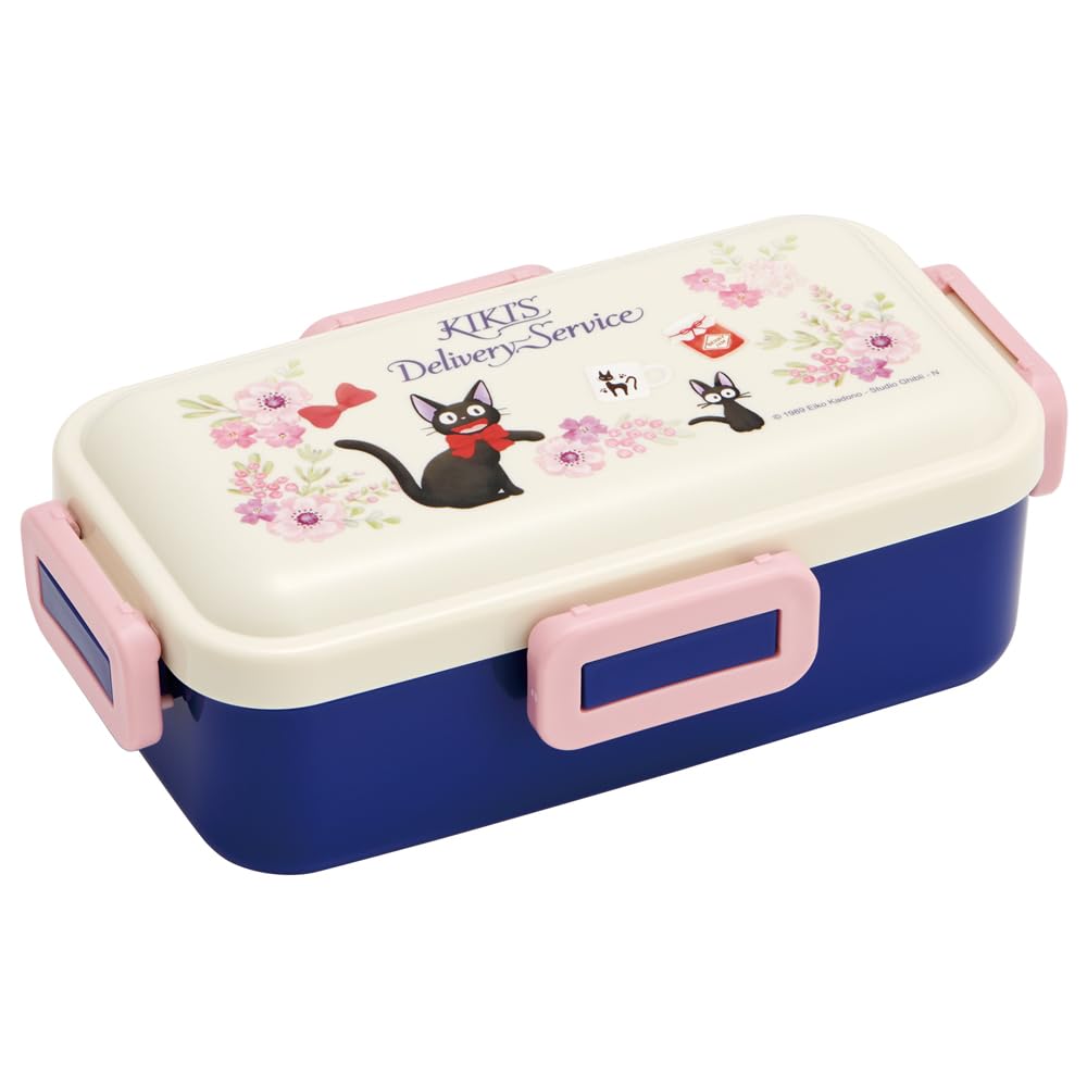 Skater Bento Box 530ml 1 Tier, Women, Made in Japan, Leak-Resistant 4-Point Lock, Lunch Box, Dishwasher Safe, Microwave Safe, Ghibli, Kiki's Delivery Service, French, PFLB6AG-A : Home & Kitchen