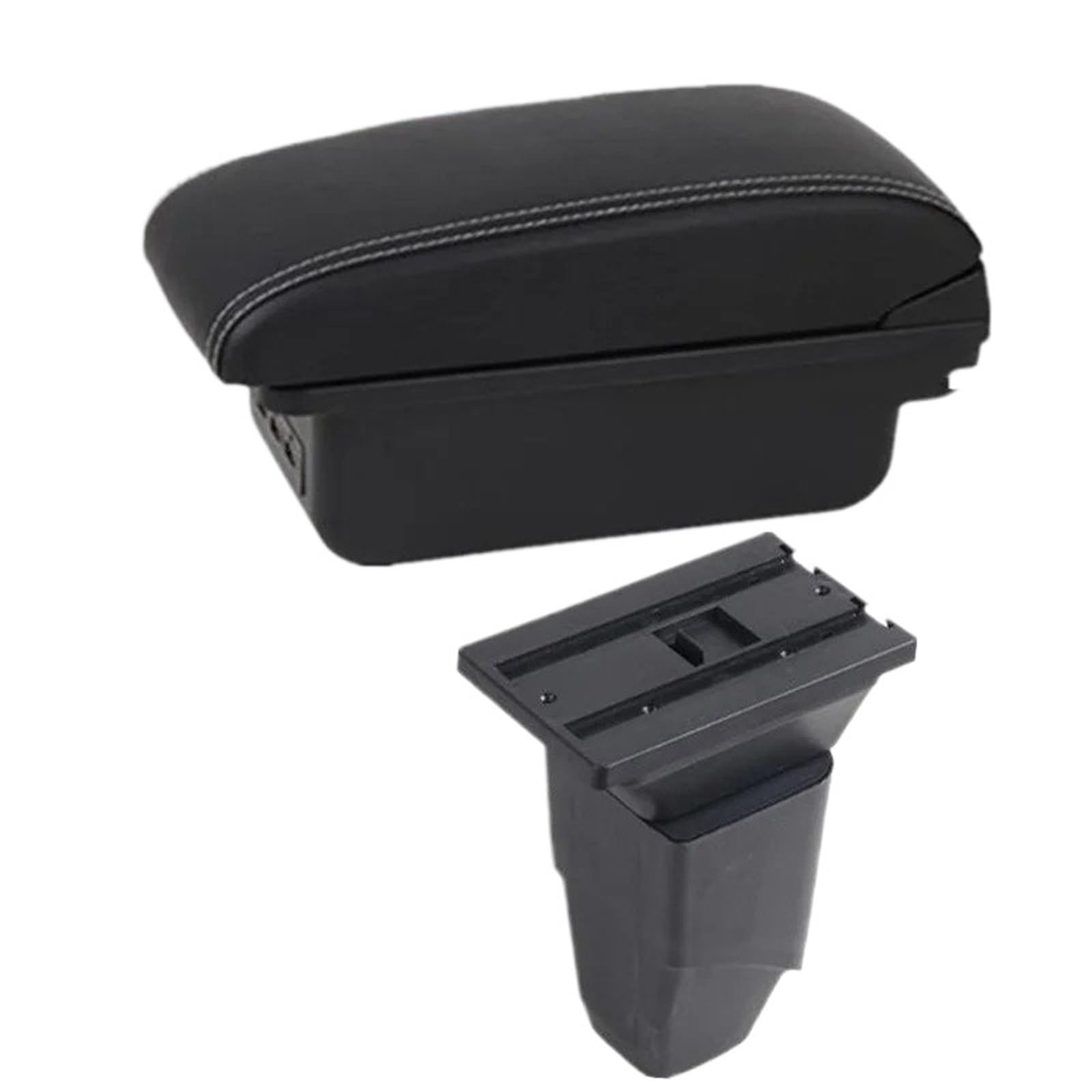 NOKRGQW Car Armrest Box For PEUGEOT For 206 Car Armrest Box Dedicated Retrofit Parts Storage With USB Interior Accessories(B1 white line 3USB)