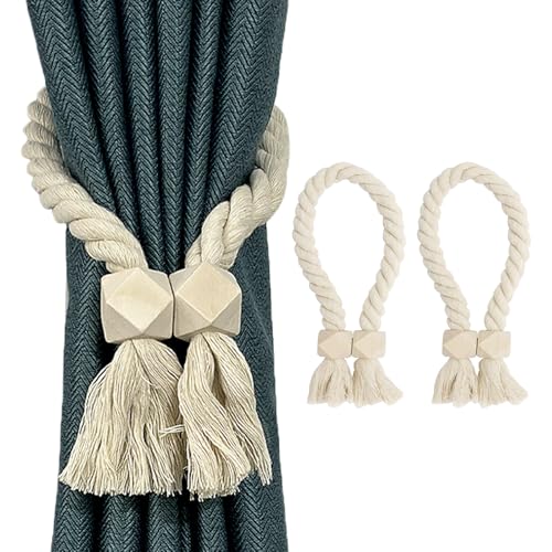 2 Piezas Alzapaños Cortinas, Imanes para Cortinas, Alzapaños para Cortinas, Recoge Cortinas, Abrazaderas Cortinas, Sujeta Cortinas Pared Sin Taladro para Salón, Dormitorio, Comedor, Cocina, Oficina