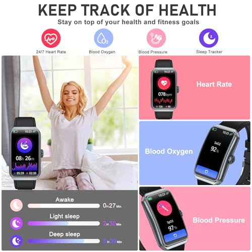 Image of Fitness Tracker with 24 /7 Heart Rate, Blood Oxygen, Sleep Tracker, Waterproof Fitness Watch, Activity Tracker with Step Tracker for Women Men