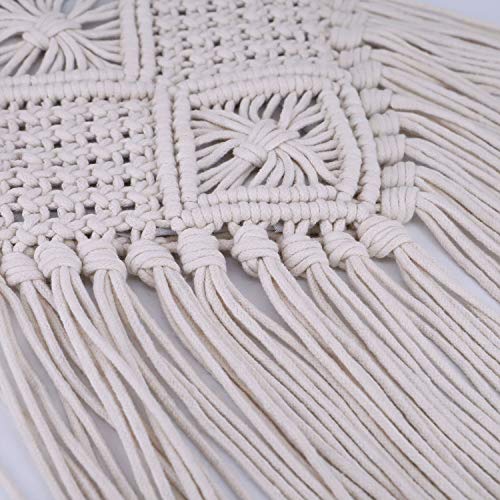Women's Crochet Crossbody Bag Hand-Woven Boho Long Tassels Summer Beach Cotton Messenger Shoulder Bag with Zipper (White)4