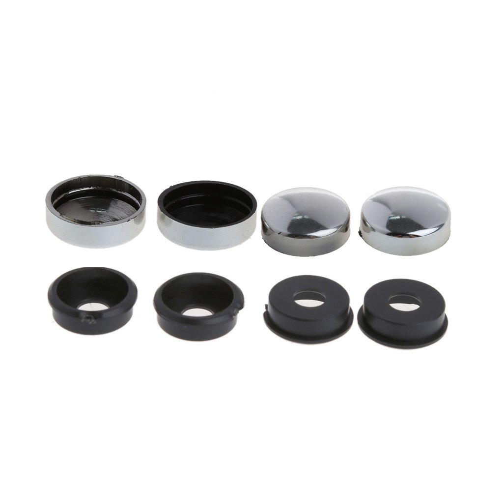 GRABLOOM 8 Pcs ABS License Plate Frame Screw Nut Caps+Bolt Cover Set for Car Truck Washer Cover