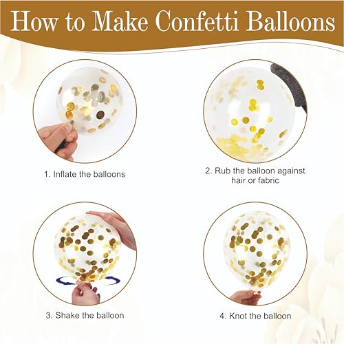 Image of Balloon Decoration Kit - 46 PCS White & Golden Balloons with Moon Foil Balloon for Birthday, Weddings, Anniversary & Events Garland Set | Birthday Decoration Items for Kids & Adults
