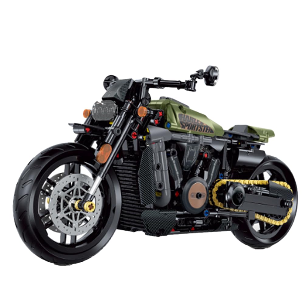 Tirff Technic Motorcycle Building Kit for Harley sportsters, 1:8 Technic Motorbike Construction, Racing Motorcycle Building Kit for Adults - 634 Pieces
