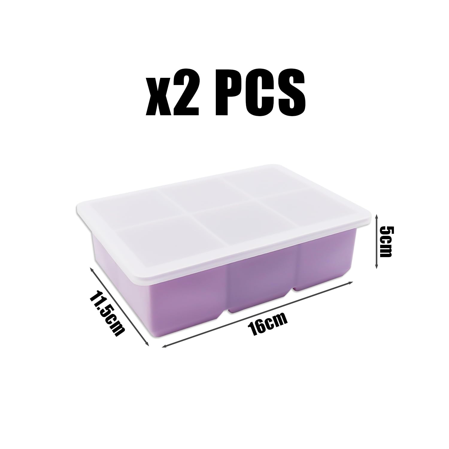 Lot De 6 Grands Moules à Glaçons En Silicone Réutilisables