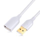 Besgoods USB Extension Cable 10 ft Type A Male to A Female USB 2.0 Cable Extension Extender Cord with Gold-Plated Connectors, White